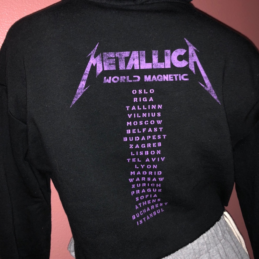 Metallica crop hoodie